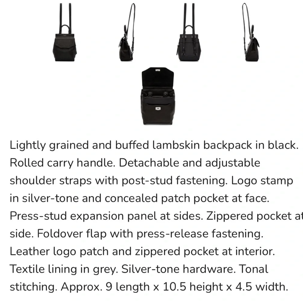 rag & bone Black Leather Backpack